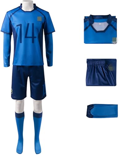 Windskids Anime Blue Lock Kostüm Blau Langarm Top und Shorts Socken Set Itoshi Rin Isagi Yoichi Mikage Reo Hyouga Yuu Fußballtraining Sportbekleidung für Halloween Karneval Party Verkleidung Windskids Anime Blue Lock Kostüm Blau Langarm Top und Shorts Socken Set Itoshi Rin Isagi Yoichi Mikage Reo Hyouga Yuu Fußballtraining Sportbekleidung für Halloween Karneval Party Verkleidung von Windskids