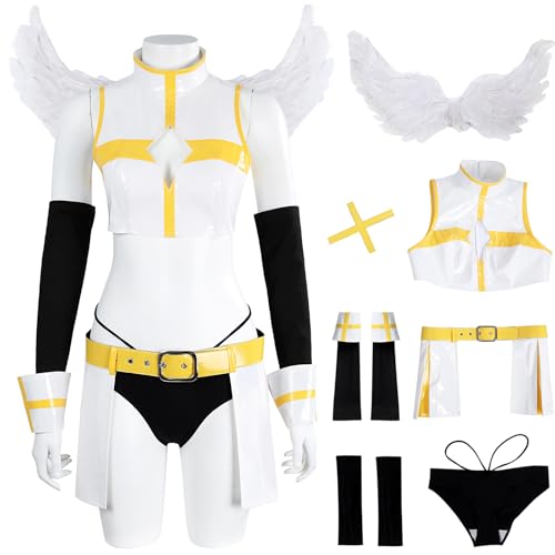 Windskids Aria Kisaki Kostüm Damen Cosplay Anime 2.5 Dimensional Seduction Leder Uniform Top Rock Shorts Ärmel Socken Tiara Flügel Set für Fancy Dress Up Halloween Karneval Party Maskerade Verkleidung Windskids Aria Kisaki Kostüm Damen Cosplay Anime 2.5 Dimensional Seduction Leder Uniform Top Rock Shorts Ärmel Socken Tiara Flügel Set für Fancy Dress Up Halloween Karneval Party Maskerade Verkleidung von Windskids