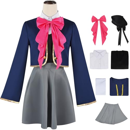 Windskids Arima Kana Kostüm mit Hut Damen Cosplay Oshi no ko Arima Kana Anime Schuluniform Jacke Weste Top Rock Fliege und Socken Set für Fancy Dress Up Halloween Karneval Party Maskerade Verkleidung Windskids Arima Kana Kostüm mit Hut Damen Cosplay Oshi no ko Arima Kana Anime Schuluniform Jacke Weste Top Rock Fliege und Socken Set für Fancy Dress Up Halloween Karneval Party Maskerade Verkleidung von Windskids