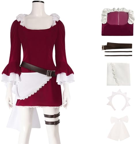 Windskids Baby-5 Kostüm Damen Cosplay Anime Piraten Buki Buki no Mi Baby-5 Maid Uniform Samt Kleid mit Kopfbedeckung für Fancy Dress Up Halloween Karneval Party Maskerade Bühne Performance Verkleidung Windskids Baby-5 Kostüm Damen Cosplay Anime Piraten Buki Buki no Mi Baby-5 Maid Uniform Samt Kleid mit Kopfbedeckung für Fancy Dress Up Halloween Karneval Party Maskerade Bühne Performance Verkleidung von Windskids