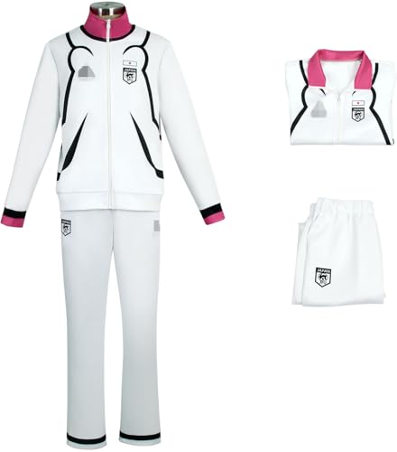 Windskids Blue Lock Kostüm Rosa Weiß Zip Jacke und Hose Oliver Aiku Itoshi SAE Shidou Ryuusei Shirayuki High School Schuluniformen Fußball Sportbekleidung für Halloween Karneval Party Verkleidung von Windskids