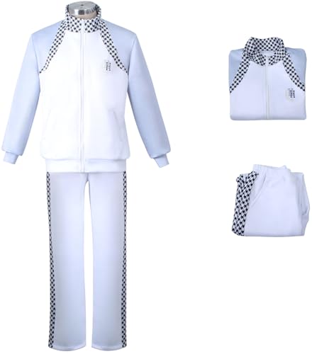 Windskids Blue Lock Kostüm Weiß Zip Jacke und Hose Mikage Reo Nagi Seishiro Shirayuki High School Schuluniformen Fußball Sportbekleidung für Halloween Karneval Party Maskerade Verkleidung von Windskids