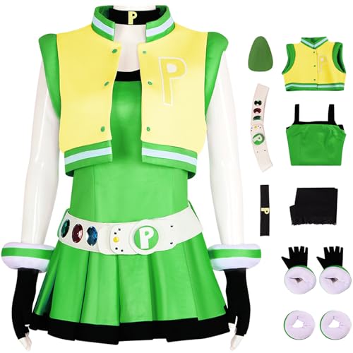 Windskids Buttercup Kostüm Damen Cosplay Anime Power Puff Girls Z Hyper Buttercup Deluxe Volluniform mit Zubehör Set für Halloween Karneval Party Geburtstag Maskerade Performance Verkleidung, Grün Windskids Buttercup Kostüm Damen Cosplay Anime Power Puff Girls Z Hyper Buttercup Deluxe Volluniform mit Zubehör Set für Halloween Karneval Party Geburtstag Maskerade Performance Verkleidung, Grün von Windskids