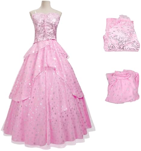 Windskids Damen Glinda Kostüm Lange Fee Pailletten Abendkleid Top und Rock Set für Fancy Dress Up Halloween Karneval Party Geburtstag Hochzeit Maskerade Performance Maxikleid Verkleidung, Rosa Windskids Damen Glinda Kostüm Lange Fee Pailletten Abendkleid Top und Rock Set für Fancy Dress Up Halloween Karneval Party Geburtstag Hochzeit Maskerade Performance Maxikleid Verkleidung, Rosa von Windskids