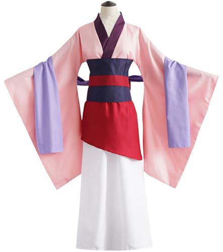 Windskids Damen Mulan Kostüm Komplett Antiker Hanfu für Fancy Dress Up Halloween Weihnachten Karneval Party Geburtstag Maskerade Performance Mulan Verkleidung von Windskids