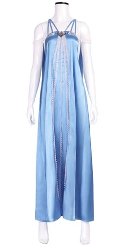 Windskids Damen Padmé Amidala Kostüm Dunkelblau Lange Königin Padmé Amidala Abendkleid für Fancy Dress Up Halloween Weihnachten Karneval Party Geburtstag Maskerade Hochzeit Ballkleid Verkleidung von Windskids