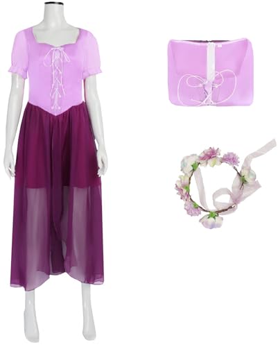 Windskids Damen Rapunzel Kostüm mit Kränze Vintage Elegant Spitze Abendkleider für Fancy Dress Up Halloween Karneval Party Maskerade Ballkleid Verkleidung Windskids Damen Rapunzel Kostüm mit Kränze Vintage Elegant Spitze Abendkleider für Fancy Dress Up Halloween Karneval Party Maskerade Ballkleid Verkleidung von Windskids
