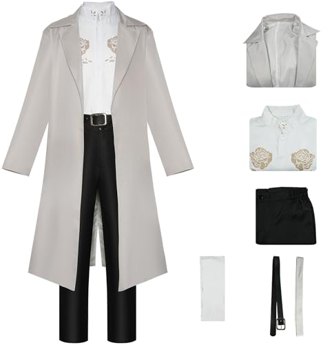 Windskids Dazai Osamu Kostüm Herren Cosplay Anime Bungo Stray Dogs 10. Jahrestag Komplett Uniform Set Jacke Hemd Hose Krawatte Halstuch Gürtel für Fancy Dress Up Halloween Karneval Party Verkleidung Windskids Dazai Osamu Kostüm Herren Cosplay Anime Bungo Stray Dogs 10. Jahrestag Komplett Uniform Set Jacke Hemd Hose Krawatte Halstuch Gürtel für Fancy Dress Up Halloween Karneval Party Verkleidung von Windskids