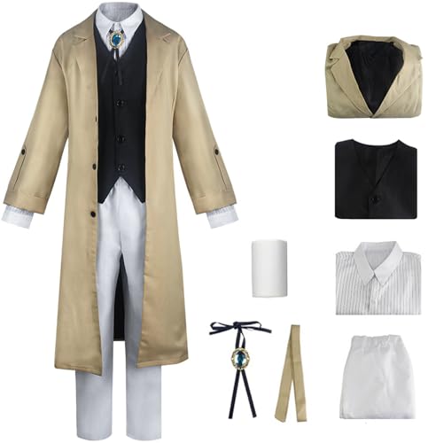 Windskids Dazai Osamu Kostüm Herren Cosplay Anime Bungo Stray Dogs Osamu Dazai Komplett Uniform Set 7 Stück für Fancy Dress Up Halloween Karneval Party Maskerade Verkleidung Windskids Dazai Osamu Kostüm Herren Cosplay Anime Bungo Stray Dogs Osamu Dazai Komplett Uniform Set 7 Stück für Fancy Dress Up Halloween Karneval Party Maskerade Verkleidung von Windskids