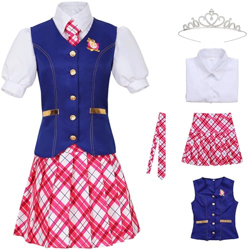 Windskids Delancey Devin Kostüm Damen Cosplay Barbi Prinzessin Academy Schuluniform Weste Hemd Rock Krawatte Krone Set für Halloween Karneval Party Geburtstag Maskerade Bühne Performance Verkleidung Windskids Delancey Devin Kostüm Damen Cosplay Barbi Prinzessin Academy Schuluniform Weste Hemd Rock Krawatte Krone Set für Halloween Karneval Party Geburtstag Maskerade Bühne Performance Verkleidung von Windskids