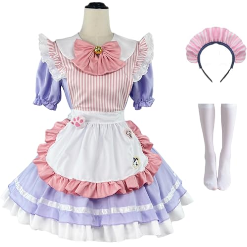 Windskids Dienstmädchen Kostüm Damen Cosplay Anime Lolita Kawaii Maid Dress Café Kellner Schürzen Kleid Stirnband Socken Set für Fancy Dress Up Halloween Karneval Party Maskerade Verkleidung, S-5XL Windskids Dienstmädchen Kostüm Damen Cosplay Anime Lolita Kawaii Maid Dress Café Kellner Schürzen Kleid Stirnband Socken Set für Fancy Dress Up Halloween Karneval Party Maskerade Verkleidung, S-5XL von Windskids
