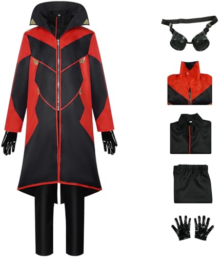 Windskids Dr Eggman Kostüm Herren Cosplay Ivo Robotnik Komplett Uniform Jacke Top Hose Brille Handschuhe Set für Halloween Karneval Party Geburtstag Maskerade Performance Verkleidung, Schwarz Rot Windskids Dr Eggman Kostüm Herren Cosplay Ivo Robotnik Komplett Uniform Jacke Top Hose Brille Handschuhe Set für Halloween Karneval Party Geburtstag Maskerade Performance Verkleidung, Schwarz Rot von Windskids