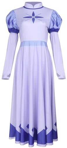 Windskids Emily Kostüm Damen Cosplay Hazbin Hotel Angel Emily Langarm Kleid für Halloween Weihnachten Karneval Party Geburtstag Maskerade Performance Verkleidung von Windskids
