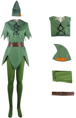 Windskids Erwachsene Peter Pan Kostüm Grün Top Socken Hut Gürtel Set für Unisex Fancy Dress Up Halloween Karneval Party Geburtstag Maskerade Performance Verkleidung Windskids Erwachsene Peter Pan Kostüm Grün Top Socken Hut Gürtel Set für Unisex Fancy Dress Up Halloween Karneval Party Geburtstag Maskerade Performance Verkleidung von Windskids