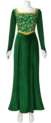 Windskids Fiona Kostüm Damen Cosplay Prinzessin Fiona Vintage Elegant Samt Druck Maxi Kleider für Halloween Karneval Geburtstag Party Maskerade Performance Verkleidung Windskids Fiona Kostüm Damen Cosplay Prinzessin Fiona Vintage Elegant Samt Druck Maxi Kleider für Halloween Karneval Geburtstag Party Maskerade Performance Verkleidung von Windskids