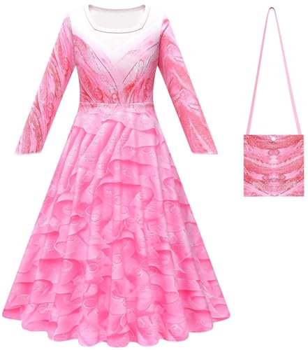 Windskids Galinda Kostüm Mädchen Fasching Cosplay Wicked Fee Galinda Langarm Kleid mit Tasche Umhang Set für Fancy Dress Up Halloween Weihnachten Karneval Party Geburtstag Maskerade Verkleidung, Rosa Windskids Galinda Kostüm Mädchen Fasching Cosplay Wicked Fee Galinda Langarm Kleid mit Tasche Umhang Set für Fancy Dress Up Halloween Weihnachten Karneval Party Geburtstag Maskerade Verkleidung, Rosa von Windskids