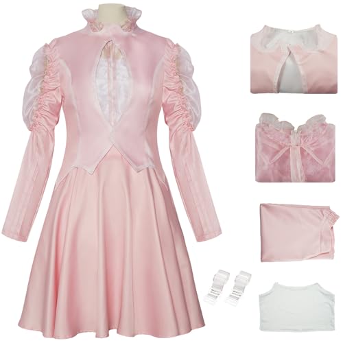 Windskids Glinda Kostüm Damen Cosplay Movie Wicked Glinda Fee Rosa Jacke Top Rock Camisole Riemen Set 5 Stück für Fancy Dress Up Halloween Karneval Party Maskerade Performance Verkleidung Windskids Glinda Kostüm Damen Cosplay Movie Wicked Glinda Fee Rosa Jacke Top Rock Camisole Riemen Set 5 Stück für Fancy Dress Up Halloween Karneval Party Maskerade Performance Verkleidung von Windskids