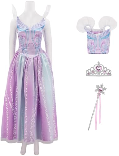 Windskids Glinda Kostüm Damen Cosplay Wicked Hexe Glinda Lange Fee Kleider und Krone Zauberstab Set 3 Stück für Fancy Dress Up Halloween Karneval Geburtstag Party Maskerade Performance Verkleidung Windskids Glinda Kostüm Damen Cosplay Wicked Hexe Glinda Lange Fee Kleider und Krone Zauberstab Set 3 Stück für Fancy Dress Up Halloween Karneval Geburtstag Party Maskerade Performance Verkleidung von Windskids