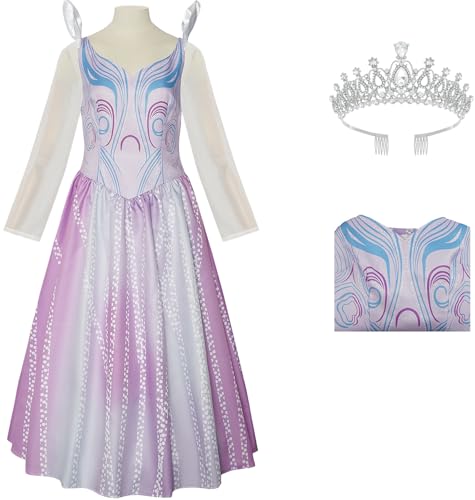 Windskids Glinda Kostüm Damen Cosplay Wicked Hexe Glinda Lange Fee Langarm Kleider mit Krone Set für Fancy Dress Up Halloween Karneval Geburtstag Party Maskerade Performance Verkleidung, Lila Windskids Glinda Kostüm Damen Cosplay Wicked Hexe Glinda Lange Fee Langarm Kleider mit Krone Set für Fancy Dress Up Halloween Karneval Geburtstag Party Maskerade Performance Verkleidung, Lila von Windskids