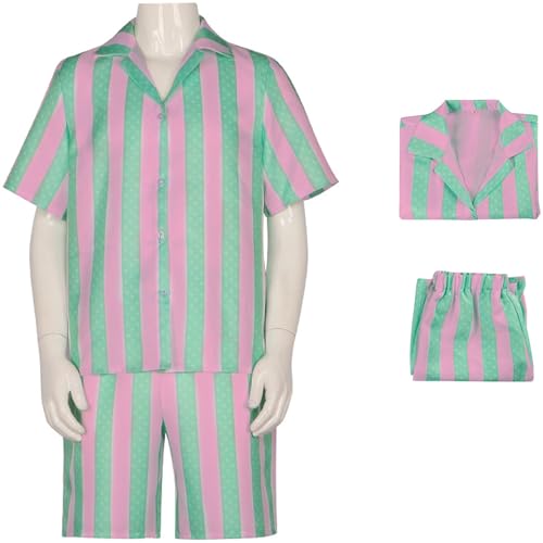 Windskids Herren Ken Kostüm Streifen Hemd Hose Casual Strandbekleidung für Halloween Karneval Geburtstag Maskerade Performance Sommer Urlaub Strand Poolparty Verkleidung Windskids Herren Ken Kostüm Streifen Hemd Hose Casual Strandbekleidung für Halloween Karneval Geburtstag Maskerade Performance Sommer Urlaub Strand Poolparty Verkleidung von Windskids