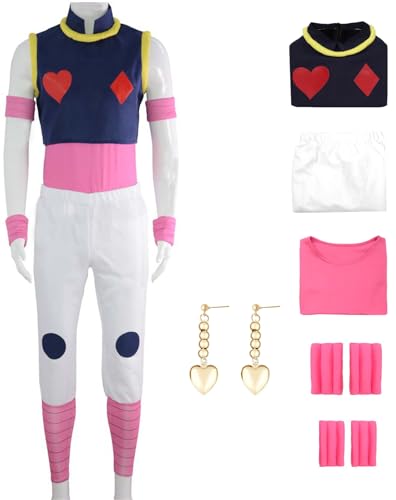 Windskids Hisoka Kostüm Herren Fasching Cosplay Anime Hunter × Hunter Hisoka Uniform Set Tunika Top Hose Gürtel Armband Beinband mit Ohrringe für Halloween Karneval Party Maskerade Verkleidung Windskids Hisoka Kostüm Herren Fasching Cosplay Anime Hunter × Hunter Hisoka Uniform Set Tunika Top Hose Gürtel Armband Beinband mit Ohrringe für Halloween Karneval Party Maskerade Verkleidung von Windskids