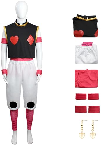 Windskids Hisoka Kostüm Herren Fasching Cosplay Anime Hunter × Hunter Hisoka Uniform Tunika Top Hose Gürtel Armband Beinband mit Ohrringe Set für Halloween Karneval Party Maskerade Verkleidung Windskids Hisoka Kostüm Herren Fasching Cosplay Anime Hunter × Hunter Hisoka Uniform Tunika Top Hose Gürtel Armband Beinband mit Ohrringe Set für Halloween Karneval Party Maskerade Verkleidung von Windskids