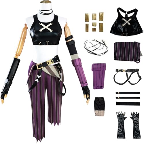 Windskids Jinx Kostüm Damen Cosplay Game Jinx Deluxe Komplett Kampf Uniform Top Hose mit Zubehör Set für Fancy Dress Up Halloween Karneval Party Geburtstag Maskerade Anime Performance Verkleidung Windskids Jinx Kostüm Damen Cosplay Game Jinx Deluxe Komplett Kampf Uniform Top Hose mit Zubehör Set für Fancy Dress Up Halloween Karneval Party Geburtstag Maskerade Anime Performance Verkleidung von Windskids
