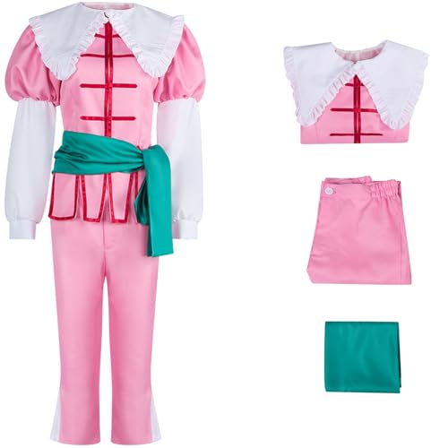 Windskids Julia Kostüm Damen Cosplay Castlevania Julia Belmont Anime Uniform Top Hose Gürtel Set für Fancy Dress Up Halloween Karneval Party Maskerade Performance Verkleidung, Rosa von Windskids