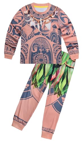 Windskids Jungen Maui Kostüm Fasching Cosplay Moanna Halbgott Maui Drucke Top und Hose Loungewear Pyjamas für Kinder Halloween Karneval Party Geburtstag Maskerade Performance Verkleidung, 4-9 Jahre Windskids Jungen Maui Kostüm Fasching Cosplay Moanna Halbgott Maui Drucke Top und Hose Loungewear Pyjamas für Kinder Halloween Karneval Party Geburtstag Maskerade Performance Verkleidung, 4-9 Jahre von Windskids