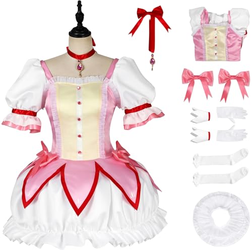 Windskids Kaname Madoka Kostüm mit Unterrock Damen Cosplay Puella Magi Madoka Magica Kaname Madoka Anime Kampf Uniform Set 7 Stück für Fancy Dress Up Halloween Karneval Party Verkleidung, Rosa Windskids Kaname Madoka Kostüm mit Unterrock Damen Cosplay Puella Magi Madoka Magica Kaname Madoka Anime Kampf Uniform Set 7 Stück für Fancy Dress Up Halloween Karneval Party Verkleidung, Rosa von Windskids