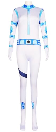 Windskids Kim Kostüm Damen Cosplay Anime Kim Possible Bedruckte Jumpsuits Uniform mit Zubehör Anzug für Halloween Karneval Geburtstag Party Maskerade Performance Verkleidung, Weiß Windskids Kim Kostüm Damen Cosplay Anime Kim Possible Bedruckte Jumpsuits Uniform mit Zubehör Anzug für Halloween Karneval Geburtstag Party Maskerade Performance Verkleidung, Weiß von Windskids