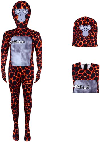 Windskids Kinder Gorilla Kostüm Druck Langarm Jumpsuit mit Maske für Fancy Dress Up Halloween Karneval Party Geburtstag Maskerade Verkleidung, Rot, Schwarz, Blau Windskids Kinder Gorilla Kostüm Druck Langarm Jumpsuit mit Maske für Fancy Dress Up Halloween Karneval Party Geburtstag Maskerade Verkleidung, Rot, Schwarz, Blau von Windskids