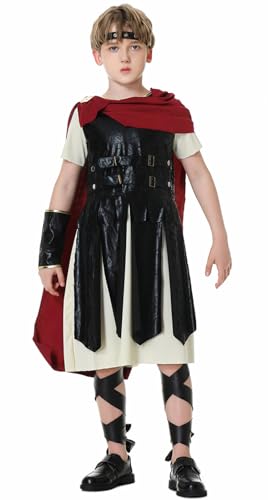 Windskids Kinder Krieger Kostüm Fasching Cosplay Antikes Griechenland Rom Gladiatoren Spartaner Krieger Uniform mit Zubehör Set für Fancy Dress Up Halloween Karneval Party Performance Verkleidung Windskids Kinder Krieger Kostüm Fasching Cosplay Antikes Griechenland Rom Gladiatoren Spartaner Krieger Uniform mit Zubehör Set für Fancy Dress Up Halloween Karneval Party Performance Verkleidung von Windskids