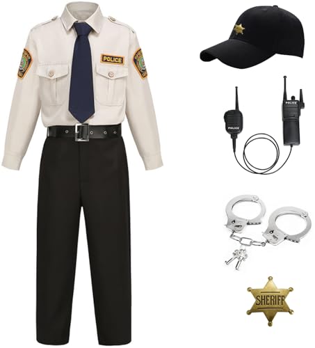 Windskids Kinder Polizei Kostüm Jungen Fasching Feldwebel Polizeiuniformen Top Hose mit Zubehör Set für Halloween Weihnachten Karneval Party Geburtstag Performance Verkleidung, 3-12 Jahre Windskids Kinder Polizei Kostüm Jungen Fasching Feldwebel Polizeiuniformen Top Hose mit Zubehör Set für Halloween Weihnachten Karneval Party Geburtstag Performance Verkleidung, 3-12 Jahre von Windskids