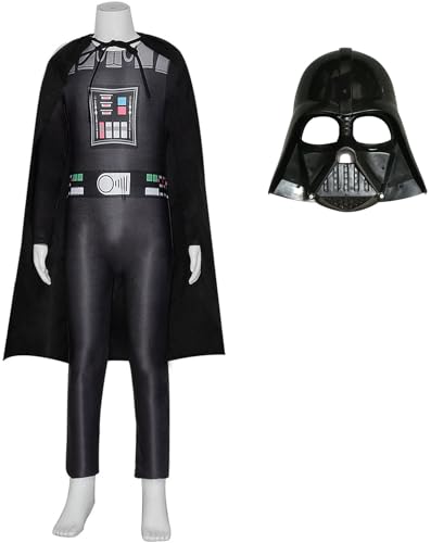 Windskids Kinder Soldat Kostüm Fasching Cosplay Planet Krieg Dark Trooper Langarm Druck Jumpsuit mit Umhang Maske für Fancy Dress Up Halloween Karneval Party Geburtstag Performance Verkleidung von Windskids