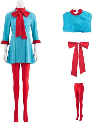 Windskids Lady Kostüm Damen Cosplay Die with A Smile Gaga Blau Rot Vintage Kleid mit Fliege Socken Set 3 Stück für Fancy Dress Up Halloween Karneval Party Geburtstag Maskerade Rollenspiel Verkleidung Windskids Lady Kostüm Damen Cosplay Die with A Smile Gaga Blau Rot Vintage Kleid mit Fliege Socken Set 3 Stück für Fancy Dress Up Halloween Karneval Party Geburtstag Maskerade Rollenspiel Verkleidung von Windskids