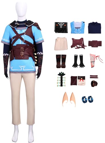 Windskids Link Kostüm Herren Cosplay Zelda Game Link Komplett Uniform mit Elfenohren Ohrringe und Zubehör Anzug für Halloween Karneval Geburtstag Party Maskerade Performance Verkleidung Windskids Link Kostüm Herren Cosplay Zelda Game Link Komplett Uniform mit Elfenohren Ohrringe und Zubehör Anzug für Halloween Karneval Geburtstag Party Maskerade Performance Verkleidung von Windskids
