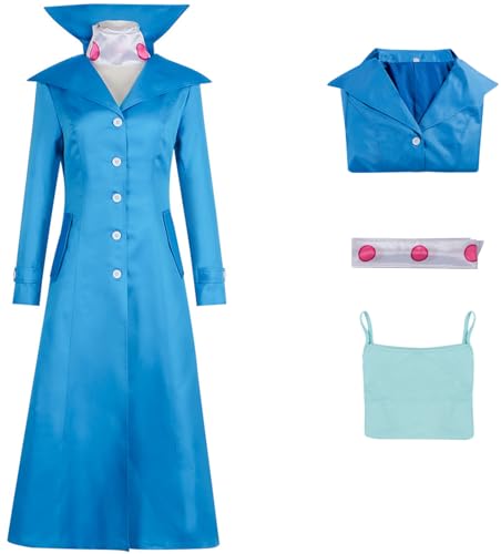 Windskids Lucy Wilde Kostüm Damen Fasching Cosplay AVL Agenten Lucy Wilde Uniform Trenchcoat und Kleid Halstuch Set für Fancy Dress Up Halloween Karneval Party Maskerade Performance Verkleidung, Blau Windskids Lucy Wilde Kostüm Damen Fasching Cosplay AVL Agenten Lucy Wilde Uniform Trenchcoat und Kleid Halstuch Set für Fancy Dress Up Halloween Karneval Party Maskerade Performance Verkleidung, Blau von Windskids