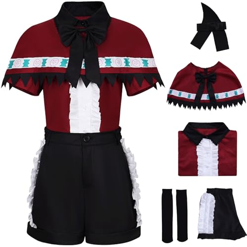 Windskids MEM cho Kostüm Damen Cosplay Oshi no ko 2 MEM cho Star Idol Singing Bühnenshow Anime Uniform mit Zubehör für Fancy Dress Up Halloween Karneval Party Maskerade Rollenspiel Verkleidung von Windskids