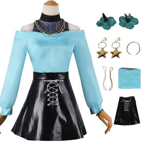 Windskids MEM cho Kostüm Damen Cosplay Oshi no ko MEM cho Anime Uniform Top Rock und Kopfbedeckung Ohrringe Halskette Armband Set für Fancy Dress Up Halloween Karneval Party Maskerade Verkleidung Windskids MEM cho Kostüm Damen Cosplay Oshi no ko MEM cho Anime Uniform Top Rock und Kopfbedeckung Ohrringe Halskette Armband Set für Fancy Dress Up Halloween Karneval Party Maskerade Verkleidung von Windskids