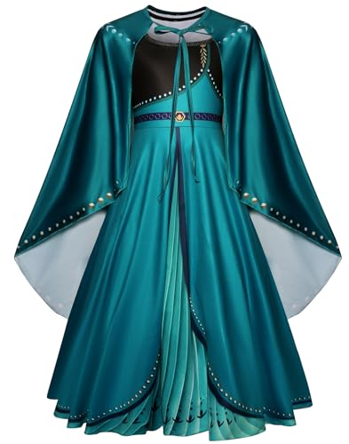 Windskids Mädchen Anna Kostüm Langarm Kleid mit Umhang Anna Prinzessin Abendkleid Weihnachten Karneval Halloween Party Geburtstag Maskerade Verkleidung Windskids Mädchen Anna Kostüm Langarm Kleid mit Umhang Anna Prinzessin Abendkleid Weihnachten Karneval Halloween Party Geburtstag Maskerade Verkleidung von Windskids