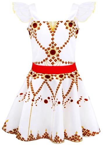 Windskids Mädchen Ballerina‌ Kostüm Fasching Cosplay Ballerina‌ Drucke Kleid für Fancy Dress Up Halloween Weihnachten Karneval Party Geburtstag Performance Kinder Verkleidung von Windskids