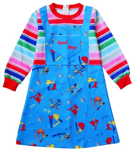 Windskids Mädchen Chucky Kostüm Fasching Cosplay Horror Puppen Killer Chucky Druck Langarm Kleider für Fancy Dress Up Halloween Karneval Party Geburtstag Maskerade Verkleidung, 2-16 Jahre Windskids Mädchen Chucky Kostüm Fasching Cosplay Horror Puppen Killer Chucky Druck Langarm Kleider für Fancy Dress Up Halloween Karneval Party Geburtstag Maskerade Verkleidung, 2-16 Jahre von Windskids