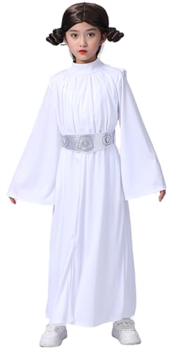 Windskids Mädchen Cosplay Planet Krieg Prinzessin Leia Weiß Kapuzenkleid Hose Gürtel und Perücken für Fancy Dress Up Halloween Karneval Party Geburtstag Maskerade Performance Verkleidung, 3-10 Jahre Windskids Mädchen Cosplay Planet Krieg Prinzessin Leia Weiß Kapuzenkleid Hose Gürtel und Perücken für Fancy Dress Up Halloween Karneval Party Geburtstag Maskerade Performance Verkleidung, 3-10 Jahre von Windskids