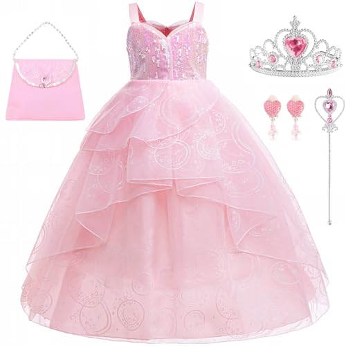 Windskids Mädchen Glinda Kostüm, Langer Pailletttüll Fee Glinda Abendkleid mit Zubehör Weihnachten Karneval Halloween Party Geburtstag Hochzeit Taufe Abendmahl Kostüm Verkleidung, Rosa, 5-15 Jahre Windskids Mädchen Glinda Kostüm, Langer Pailletttüll Fee Glinda Abendkleid mit Zubehör Weihnachten Karneval Halloween Party Geburtstag Hochzeit Taufe Abendmahl Kostüm Verkleidung, Rosa, 5-15 Jahre von Windskids