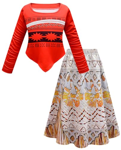 Windskids Mädchen Moana Kostüm Langarm Drucke Ballerina Moana Top und Rock Set Weihnachten Karneval Halloween Party Geburtstag Maskerade Performance Verkleidung Windskids Mädchen Moana Kostüm Langarm Drucke Ballerina Moana Top und Rock Set Weihnachten Karneval Halloween Party Geburtstag Maskerade Performance Verkleidung von Windskids