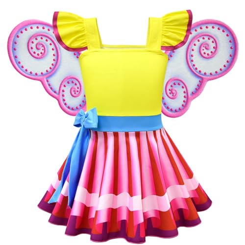 Windskids Mädchen Nancy Kostüm Fasching Cosplay Fancy Nancy Ballerina Flügelkleid und Hose für Dress Up Halloween Weihnachten Karneval Party Geburtstag Kinder Verkleidung von Windskids