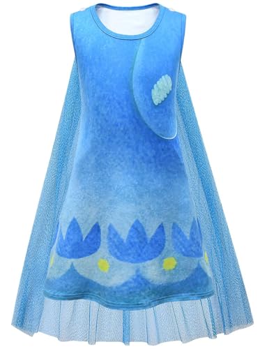 Windskids Mädchen Poppy Kostüm Fasching Cosplay Elf Prinzessin Poppy Drucke Ärmelloses Kleid mit Umhang und Perücke für Fancy Dress Up Halloween Weihnachten Karneval Party Geburtstag Verkleidung Windskids Mädchen Poppy Kostüm Fasching Cosplay Elf Prinzessin Poppy Drucke Ärmelloses Kleid mit Umhang und Perücke für Fancy Dress Up Halloween Weihnachten Karneval Party Geburtstag Verkleidung von Windskids