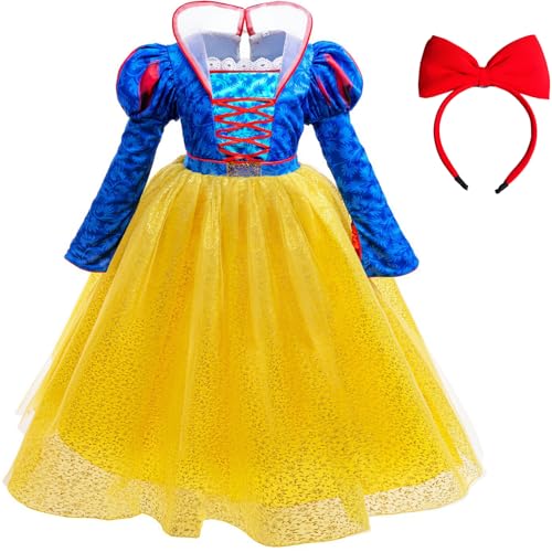 Windskids Mädchen Schneewittchen Kostüm, Langarm Tüll Stehkragen Schneewittchen Kleider mit Haarreif Perücke Weihnachten Karneval Halloween Party Geburtstag Snow White Kostüm Verkleidung, 3-15 Jahre Windskids Mädchen Schneewittchen Kostüm, Langarm Tüll Stehkragen Schneewittchen Kleider mit Haarreif Perücke Weihnachten Karneval Halloween Party Geburtstag Snow White Kostüm Verkleidung, 3-15 Jahre von Windskids