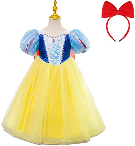 Windskids Mädchen Schneewittchen Kostüm, Pailletten Tüll Blasenärmel Schneewittchen Kleider mit Umhang Weihnachten Karneval Halloween Geburtstag Party Fest Snow White Kostüm Verkleidung, 3-13 Jahre Windskids Mädchen Schneewittchen Kostüm, Pailletten Tüll Blasenärmel Schneewittchen Kleider mit Umhang Weihnachten Karneval Halloween Geburtstag Party Fest Snow White Kostüm Verkleidung, 3-13 Jahre von Windskids
